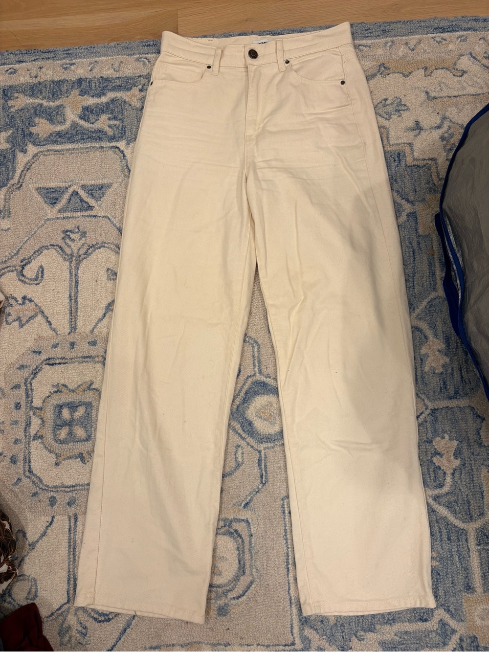 RSQ Cream High-Rise Straight Jeans